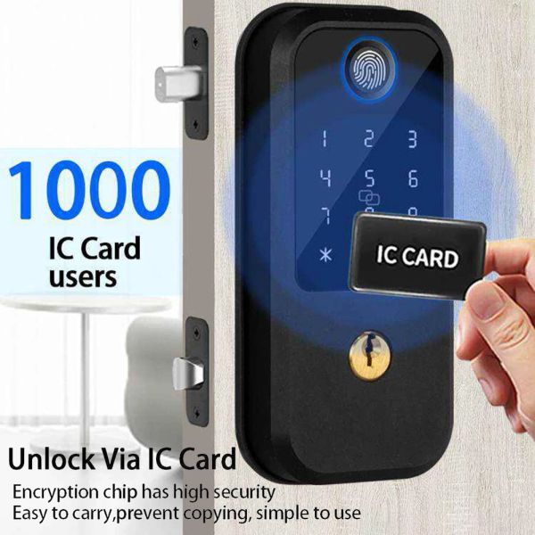 Controllo blocco della porta elettronica biometrica Smart Digital Fingerprint Locks Antipeping Keyping Deadbolt Passcode RFID Card Carma