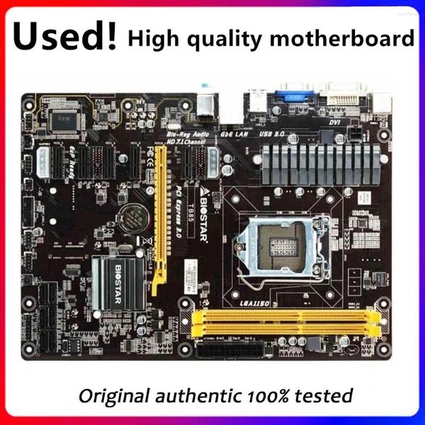 Материнские платы использовали 6pci-e Professional Mining BTC Pro для Biostar TB85 Материнская плата B85 LGA 1150 DDR3 16G SATA3 USB3.0