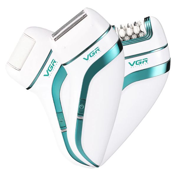 Клипперс Оригинальный VGR 3IN1 Женский эпилятор, электрический бритву, удаление волос для тела ноги, триммер бикини с влажной сухой леди, эпилятор на лице