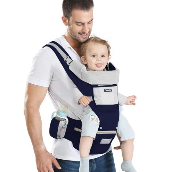 Bags transportador de bebê recém -nascido, infantil ergonômico Backpack Backpack Hipseat Sling Kangaroo Wrap for Baby 336 meses de viagem, material de poliéster