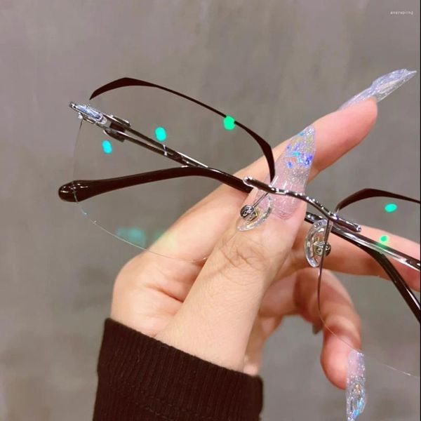 Tela di occhiali da sole -100 occhiali da miopia senza cornice da uomo e da donna personalizzazione ottica di personalizzazione iperopia multifocus
