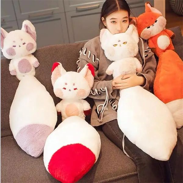 Куклы New Kawaii Big Hail Fox Plush Doll милая Dudu Fox Girl Creative Dillow Doll Doll Toy Рождество подруга подарка на день рождения подарок