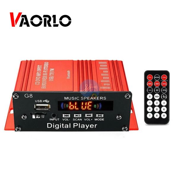 Verstärker 200W 12V Auto Audio Bluetooth -Verstärker HiFi Home Stereo FM Radio USB Aux TF LED -Bildschirm 2Ch -Stromverstärker mit Fernbedienung