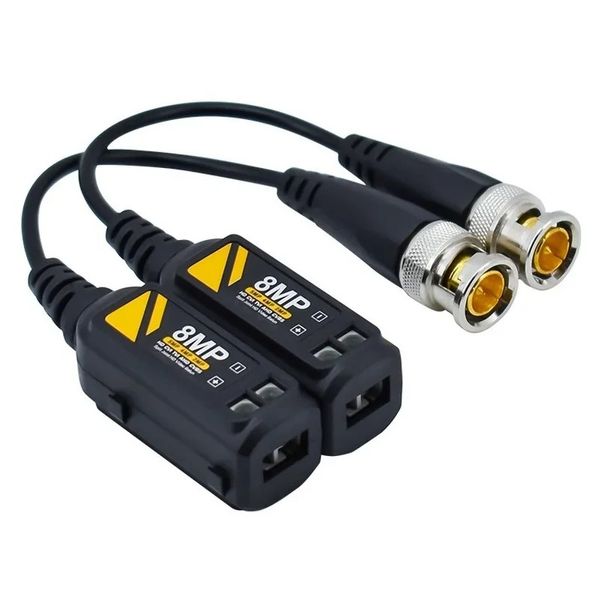 1Pairs 8MP BNC Video Balun Connector Transmission Twisted Par Transmissor CCTV Suporte a cabo HD 8MP AHD/CVI/TVI Câmera