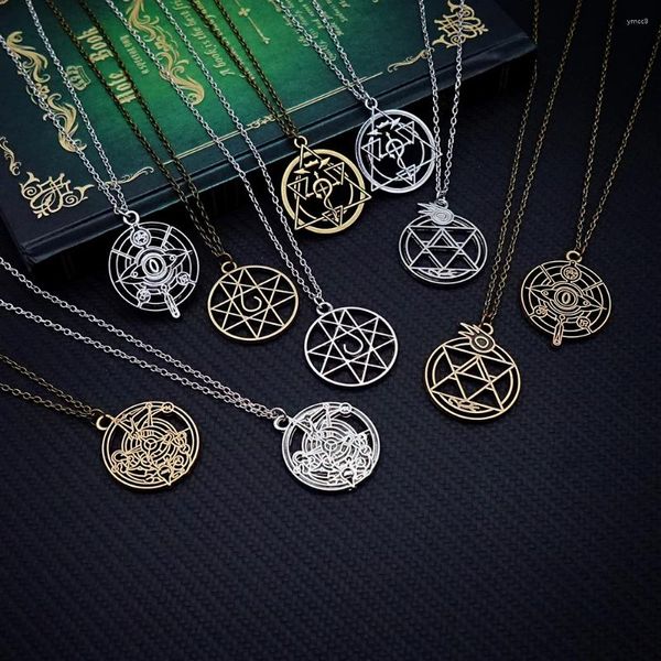 Anhänger Halsketten Fullmetal Alchemist Halskette Edelstahl Ketten Kette Magie Kreis Metall Anime Schmuck Choker -Halshälter Charme