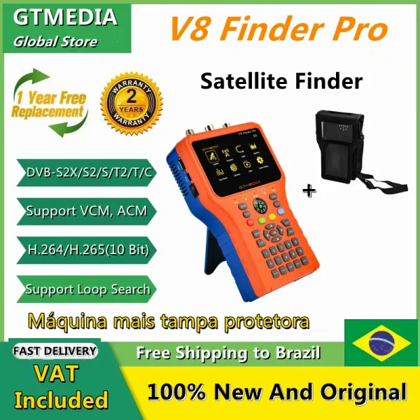 Receptores GTMedia V8 Finder Pro DVBS2/T2/C AHD H.265 Medidor de satélite Finder melhor do que Satlink ST5150 WS6933 VF6800 ACM/VCM