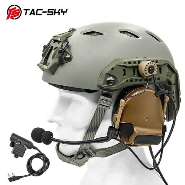 Helme Tacsky Comtac III Taktische Helmbogenstrecke Version Outdoor Hunting Airsoft Sports Shooting C3 Comtac Headset