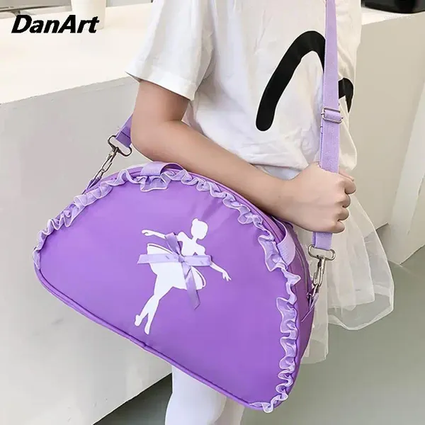 Garotas da bolsa de dança de garotas de um ombro de um ombro infantil Boleteira Bolsa de vestido Latin Yoga Jazz Tap Storage Mackping Para crianças