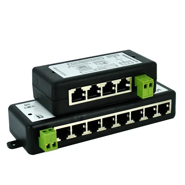 Poe Enjektör 8 Ports CCTV Ağı İçin Poe Splitter Ethernet üzerinden Poe Kamera Gücü IEEE802.3AF Sıcak Satış