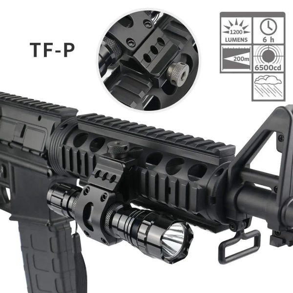 Scopes Tactical 1200LM LED 501B Jagd Airsoft Taschenlampe Waffe Waffe Leichtes Scout Leichter Außengewehr Pistol Lantern FIT 20mm Schiene