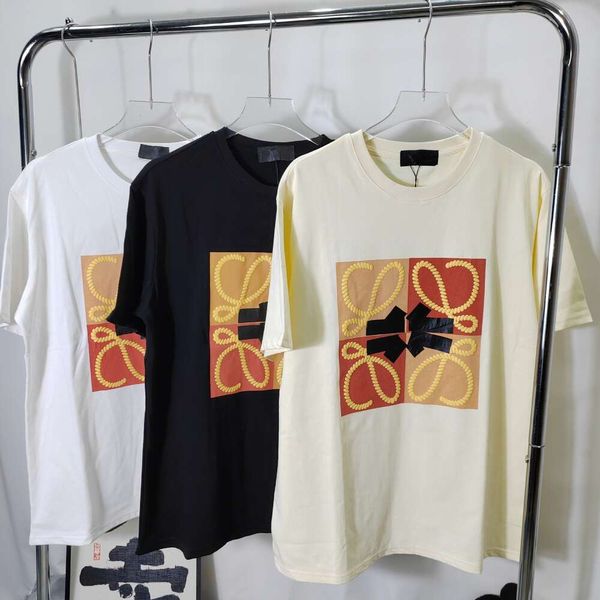 Loewees T-Shirt Designer Tee Luxury Fashion Herren T-Shirts Hochwertige Frühlings-/Sommer-neue Quadrathanfseil-Farbdruck Pure Cotton Kurzarm