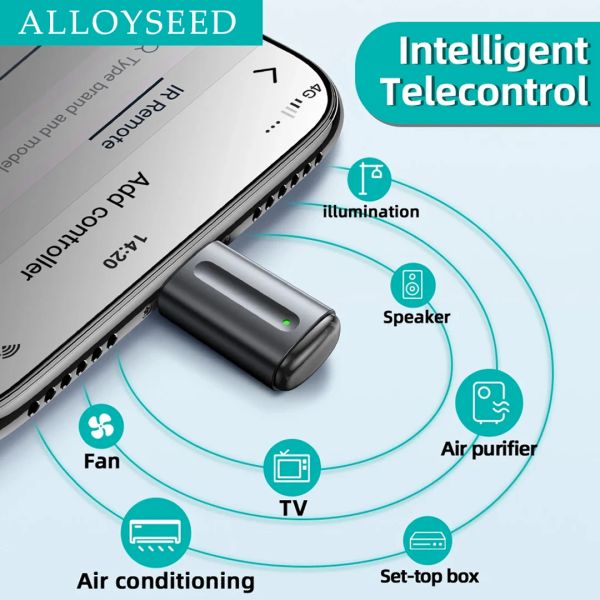 Kontrolle IR -Geräte drahtloser Infrarot -Fernbedienungs -Steuerungsadapter Smart App Control Mobile Infrarot -Sender für iPhone/Typec