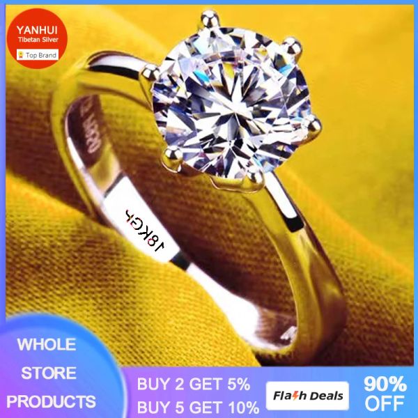 Группы Большой рекламный подлинный тибетские серебряные кольца роскошные 3 слой белый золотой обручаемый обручальный кольцо