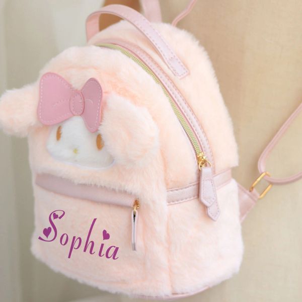 Bolsas Nome personalizado Novo desenho animado Kids Plush Backpack Bolsa de jardim de infância Presente Presente Custom Girls Girls Doll Toys Gifts Backpack Bag