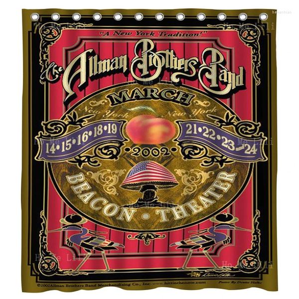 Curtain Curtain Brothers Allman Band Vintage Music Concert Posters Art Retro Color Curtain Por Ho Me Lili com ganchos