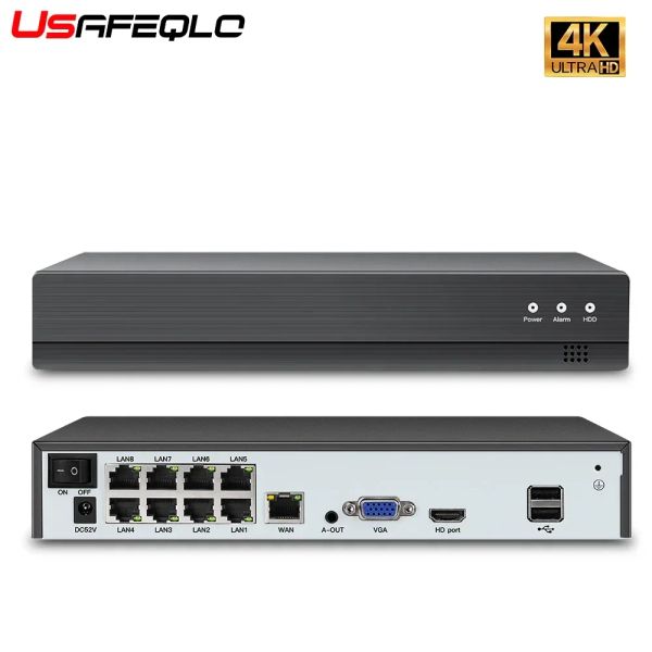 Lens 8MP 4K H.265 POE NVR Video Registratore IP Detection Retection Retection Video Surveillance OnVif Camera