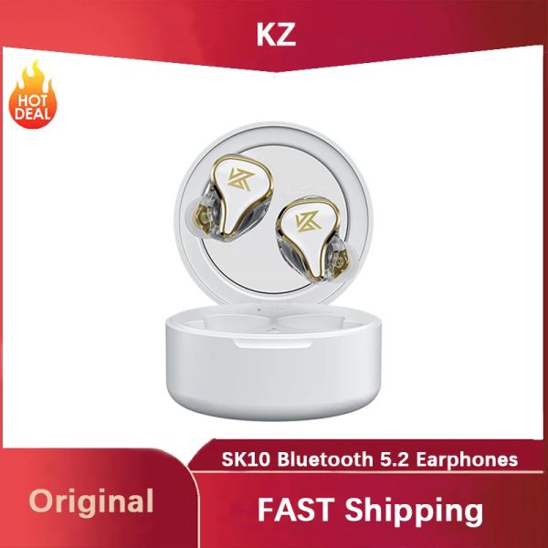 Kulaklıklar KZ SK10 Bluetooth 5.2 Kulaklık TWS HYBRID kulaklık 1BA+1DD HIFI Oyunu Dokunma Kontrol Gürültü Önleme Kulaklıkları SKS Z3 S2 Z1 SA08