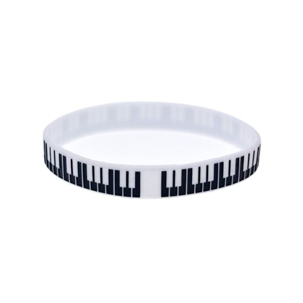 Piano de 100pcs Piano key silicone borracha pulseira ótima para ser usado em qualquer presente de benefícios para fãs de música260n