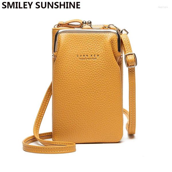 Umhängetaschen Mode Small Crossbody Women Mini PU Lederklappe Messengerbeutel für gelbe Damen Handy Brieftasche