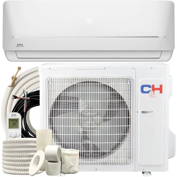 Condicionadores Cooper Hunter MIA Series, Mini Split Air Conditioner and Heater, 9.000 BTU, 115V, 21,5 Seer2, Sistema de inversor sem duto de montagem na parede
