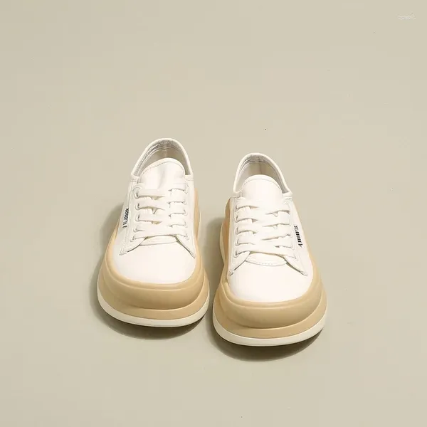 Sapatos casuais moda e confortável esponja bolo grosso de fundo branco 2024 Autumn Lightweight redondo pão