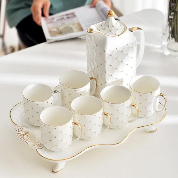 Kupalar seramik kupa ikindi çay bardağı seti elle boyanmış kahve pot276x