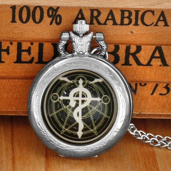 Pocket Watches Greek Sagred Geométrico Cubo Quartz Assista Mulheres Menino Colar de Prata Pingente Pingente Recurso Redondo Relógio Acessórios para Presentes Acessórios