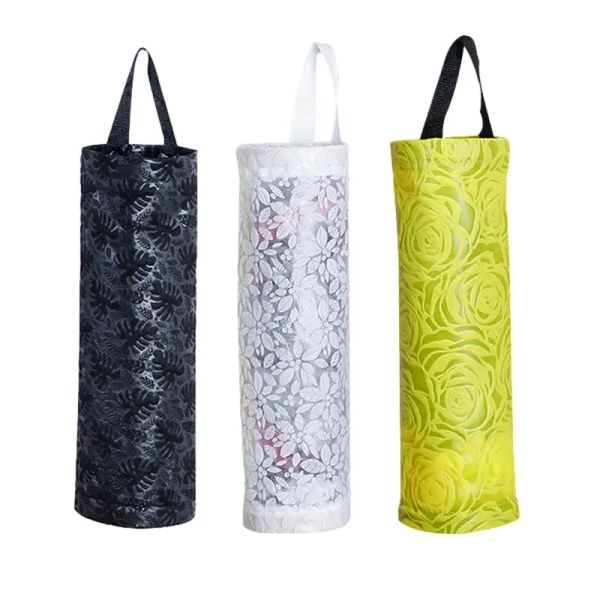 Taschen 3pcs Hängende Aufbewahrungsspender atmungsable waschbarer Hangnetz Müllbeutel Organizer für Küchenplastiktüten Lagerung