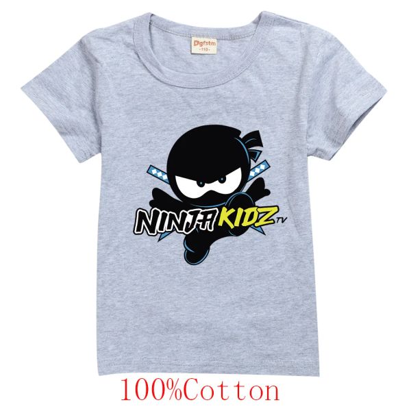 Camisetas camisetas de verão ninja kidz crianças roupas de algodão shortsleeeeeeeved tshirts crianças moletom cartoon teenager tops meninos roupas meninas roupas