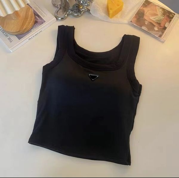 Canotta versatile da must da donna estiva, indossa una canotta da penne con cuscinetto, bellissimo biancheria posteriore, reggiseno interno femminile