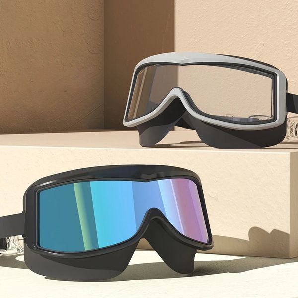 Anti -Nebel -Schwimmbrillen Mode farbenfrohe elektroplierte Gläser UV -Schutz wasserdichtes Schwimmtauch -Brillen 240416