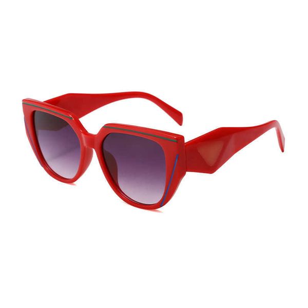 Designer Sonnenbrille Neue Doppellinie Katzenauge Mode Sonnenbrille für Frauen mit einem High-End-Feeling-Reise-Sonnenschutz Licht Luxus und personalisierte Sonnenbrille