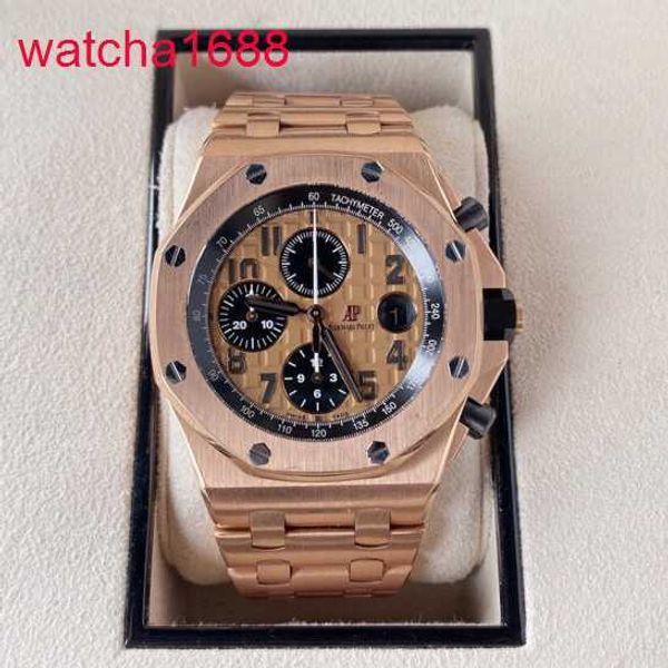 Мужские запястья AP Watch The Royal Oak Series Seeries Watch Men's 42 мм диаметром 18K Rose Gold Casual Watch Clock 26470OR.OO.1000OR.01