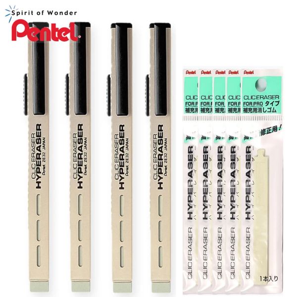 Pens Japão A borracha de tinta pentel ze32 em forma de caneta pushpull scrub belaser apagável tinta word gel caneta caneta caneta escolar material