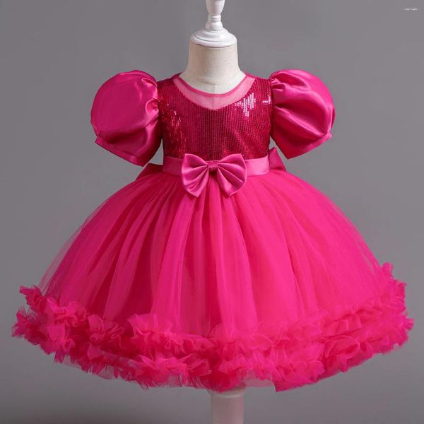 Vestidos de menina de 12m a 24m de garotas de garotas fofas fofas para festa de aniversário de lantejoulas noite de casamento vestido formal para crianças princesas