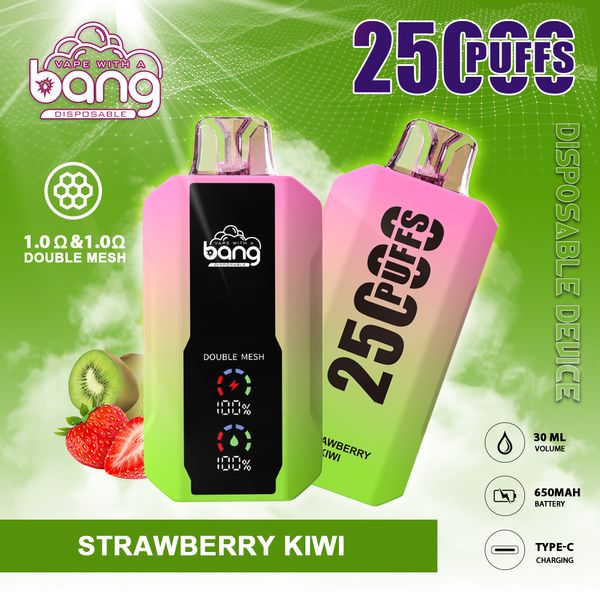 Big Puff Bang 25000 Ondosable Vape Vape E-e-сигареты сетчатой катушкой 30 мл E-жидкой Puff 25k Vaper 0%2%3%5%Одноразовый электронный интеллект сигарет Интеллектуальный дисплей