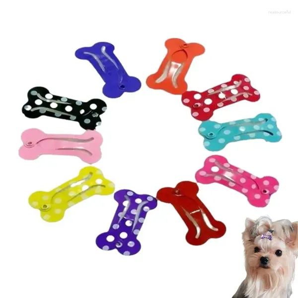 Hundeträger 10pcs Bone Hair Clips Nicht -Slip -Pet -Clip -Haarklammern Metall Barrettes Accessoires für Cosplay -Party -Hunde und