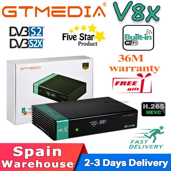 Ricevitori DVBS2X GTMEDIA V8X H.265 Ricevitore satellitare Blulitina WiFi Supporto Slot CA SLOT SLOT GTMEDIA V8 NOVA V9 SUP SET TOX