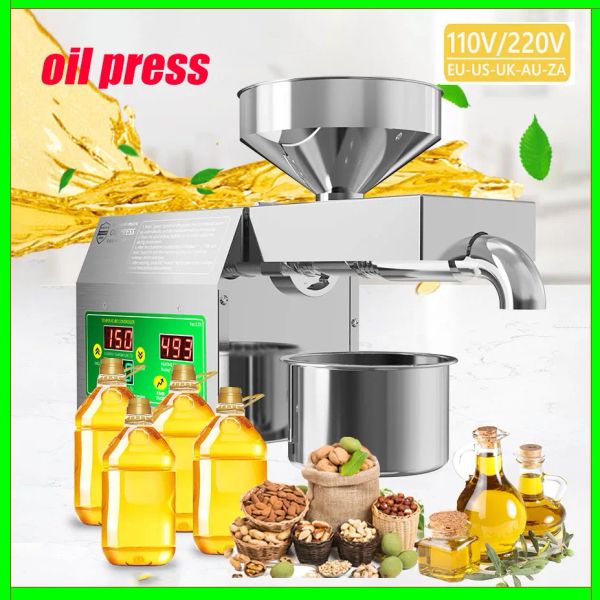 Drucker Ölextraktionsmaschine Hydraulik Press Wärme Öl Presse Maszine Sonnenblumenkühlhaus Home Mini Making Oliven Erdnüsse Maker Extraktor