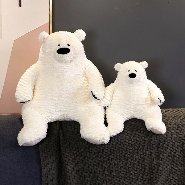 Süße große weiße Bären Puppe Polar Bear Plüsch Spielzeug sitzende Position Kinder Plüsch Spielzeugpuppe 50 cm