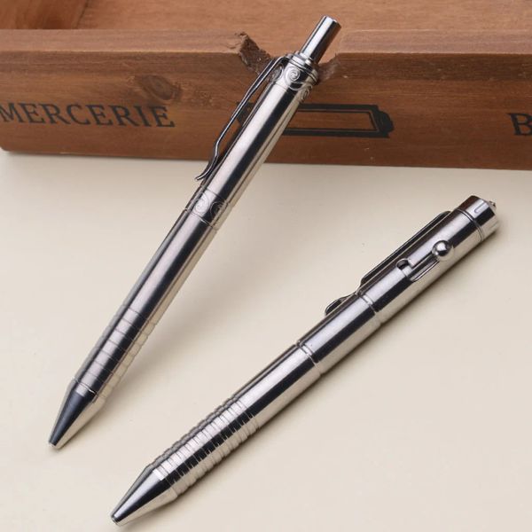 Pens novo de alta qualidade Titanium liga de liga de titânio Pen Retro Bolt Ação Redação Ferramenta de escritórios da escola Os artigos de papelaria