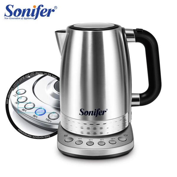 Controle 1.7l Kettle Electric Tea Coffee Thermo Pot Appliances Kitchen Smart Kettle com controle de temperatura Keepwarm Função Sonifer