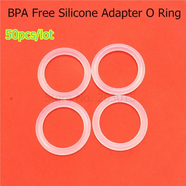 Perlen 50pcs klar transparent BPA Free Silicon Baby Schnullerhalter Ring -Serviettenadapter O Ringe Dummyhalter Mam Ringe für Serviette