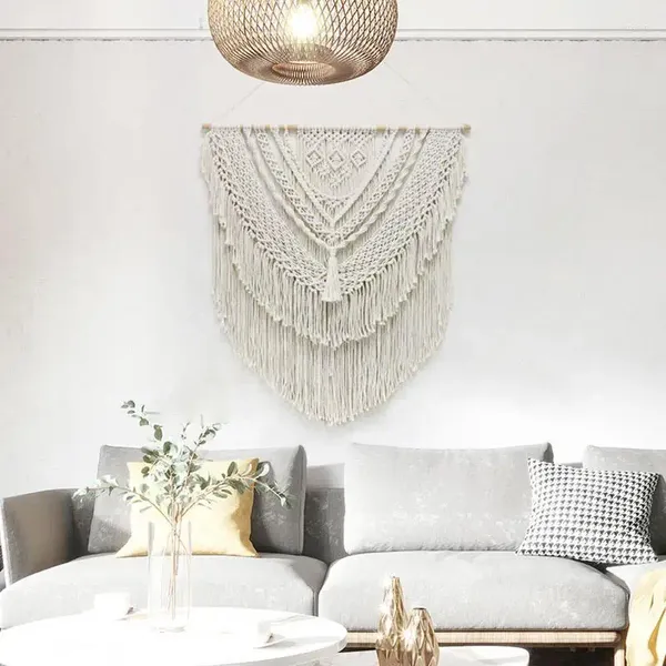 Taquestres Bohemian Macrame pendurar pendura de borla boho tapeçaria tecida para decoração de casa decoração da sala de sala de estar decoração de casa