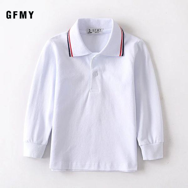 Футболки Gfmy новые мальчики рубашки Baby Boy Girl Хлопковая блузка для летней детской одежды Дети белые рубашки стой