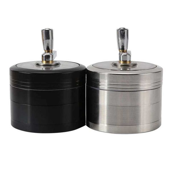 Tubos de fumar Novo manivela de manivela de manivela de managem de manuja triturador de metal 4PARTS 60mm Herva de moedor de fumo para acessórios de cigarro T240422