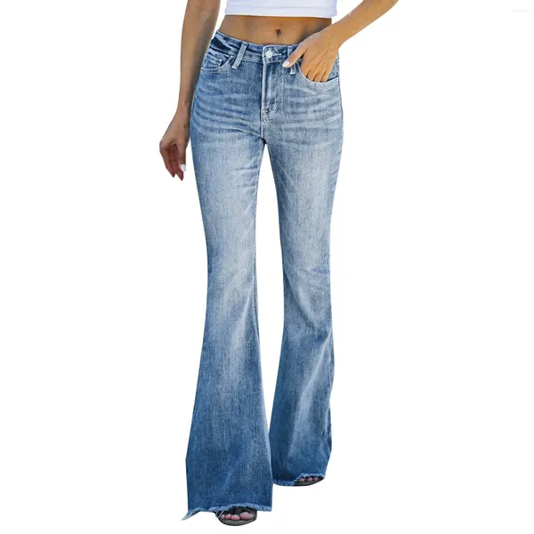 Frauen Jeans Vintage Denim Cargo Hosen Frauen hohe Taille verzweifelt Flare Steigung dünner Baggy