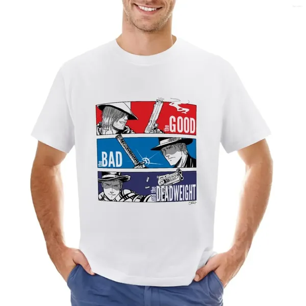 Polos masculinos O Good Bad and Deadweight T-shirt Vintage Aesthetic Roupes Caders T para homens