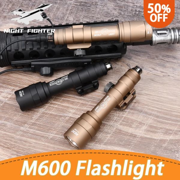 Escopos wadsn Surefir M600 M600C M600U Airsoft poderoso lanterna de armas de armas de armas de armas de luz Acessórios de luz Fit Fit 20mm caça a ferrovia ao ar livre caça ao ar livre