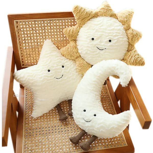 Bambole Hot Smile Star Moon Sun Cloud Peluga cuscino peluche Pimborsato Meteo Decorazioni di divani decorazioni per giocattolo per bambini Ufficio per la camera da letto per bambini